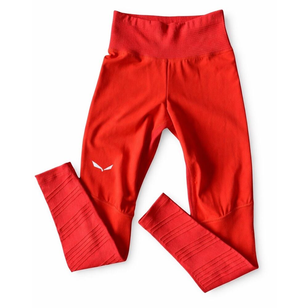 Salewa Pedroc DRY Responsive Leggings Womens XS S Red Hiking Running Gorpcore